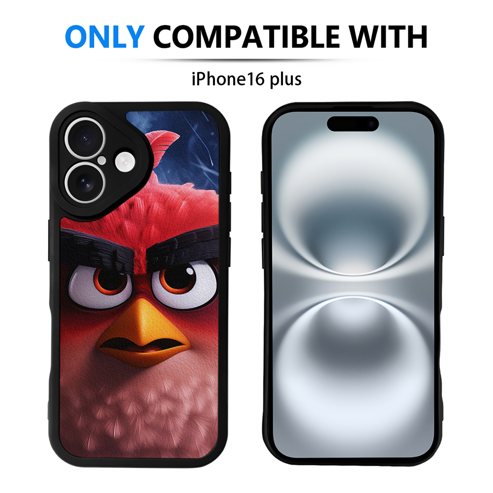 （画像用） Angry Birds アングリーバード 【iPhone 16シリーズ対応】シリコンスマホケース（レザー調） 材質：シリコン